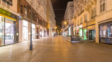 Stephansplatz 'dan Michaelerplatz' a Graben Caddesi 'nde hızlı yürüyüş. 
