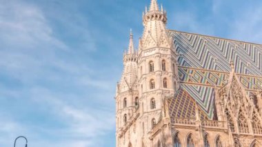 St. Stephens Cathedral timelapse, the mother church of Roman Catholic Archdiocese of Vienna, Austria