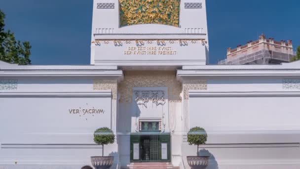 Timelapse Secession Building - výstavní síň. Vídeň, Rakousko. — Stock video