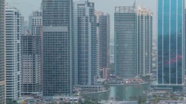 Jumeirah göl kuleleri dubai gece timelapse ilçe konut ve ofis binaları