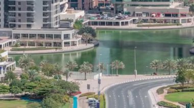 Dubai'de Jumeirah göl kuleleri ilçe timelapse konut ve ofis binaları