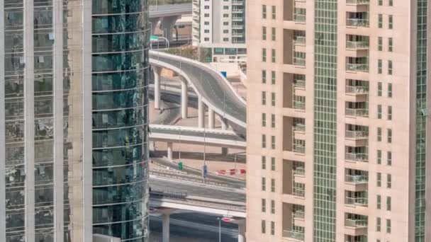 Immeubles résidentiels et de bureaux à Jumeirah Lake Towers quartier timelapse à Dubaï — Video
