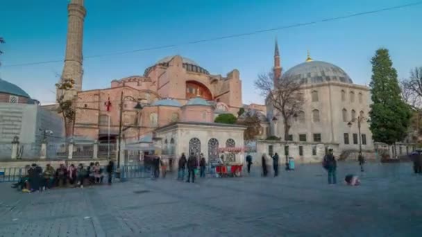 Hagia Sophia den od večera hyperlapse, Istanbul, Turecko — Stock video