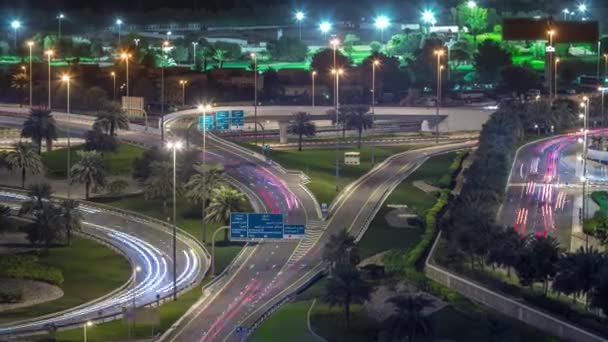 Αεροφωτογραφία του δρόμου Sheikh Zayed κοντά στη Μαρίνα Ντουμπάι και το Jlt timelapse, Ντουμπάι. — Αρχείο Βίντεο