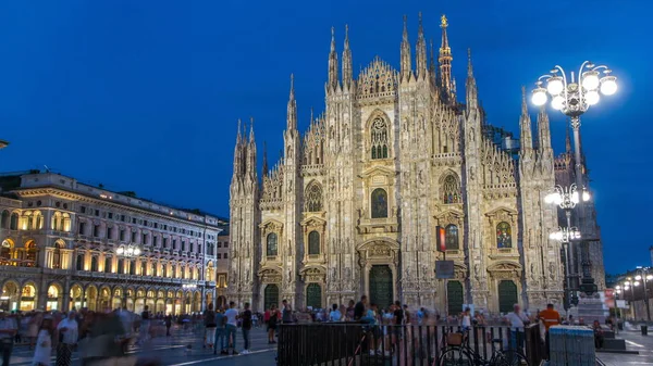 Catedral Milão Duomo Milano Catedral Gótica Milão Itália Tiro Crepúsculo — Fotografia de Stock