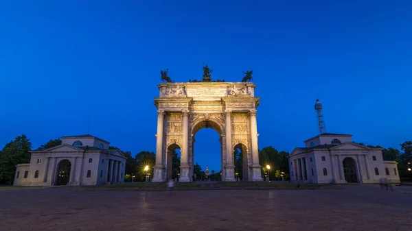 Arco Della Pace Piazza Sempione Łuku Pokoju Simplon Placu Dzień — Zdjęcie stockowe