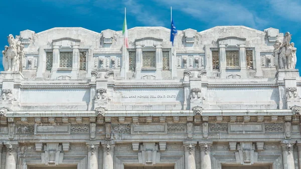 Top Milano Centrale Timelapse Piazza Duca Aosta Main Railway Station — Stock Photo, Image