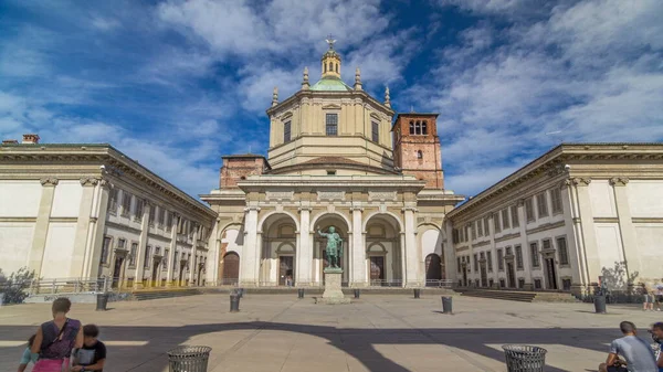 Facade San Lorenzo Maggiore Basilica Timelapse Saint Lawrence Major Cathedral — Stock Photo, Image