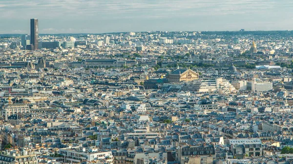 Panorama Paris Timelapse França Vista Superior Basílica Sagrado Coração Montmartre — Fotografia de Stock