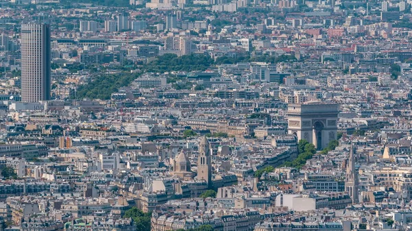 Κορυφαία Θέα Στον Ορίζοντα Του Παρισιού Από Ψηλά Timelapse Κυριότερα — Φωτογραφία Αρχείου
