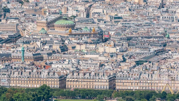 Blick Von Oben Auf Die Pariser Skyline Zeitraffer Die Wichtigsten — Stockfoto