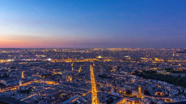 Панорама Парижа Після Заходу Сонця Вдень Вночі Перехідний Темпес Верхній — стокове фото