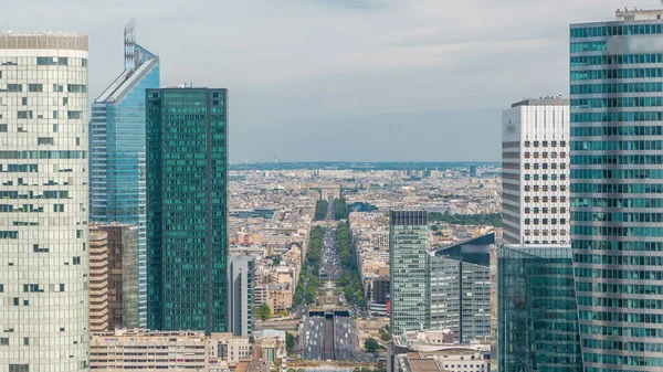 Vista Aérea París Torres Modernas Timelapse Desde Parte Superior Los — Foto de Stock