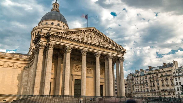 Panteão Nacional Edifício Timelapse Vista Frontal Com Rua Pessoas Tráfego — Fotografia de Stock