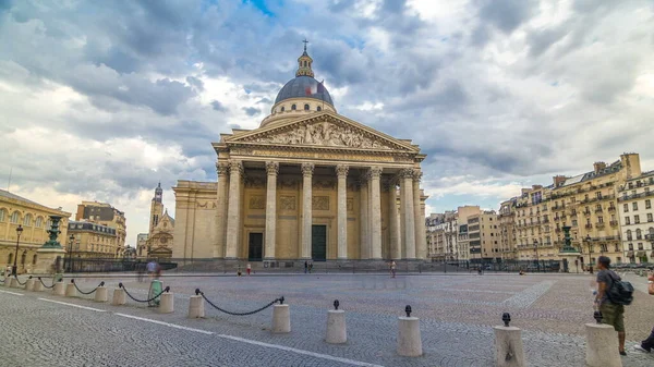 Panteão Nacional Edifício Timelapse Vista Frontal Com Rua Pessoas Tráfego — Fotografia de Stock