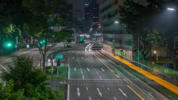 Old Hill Street Rendőrőrs történelmi épület Szingapúrban éjjel-nappal időbeosztás. — Stock videók