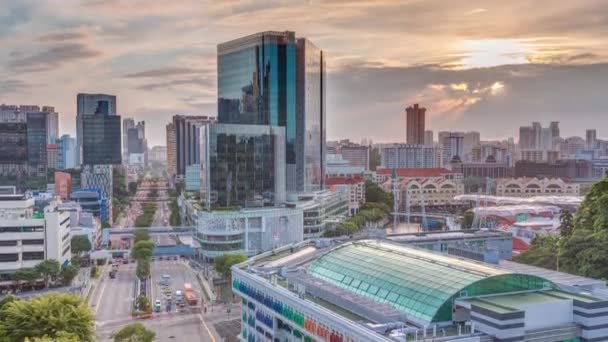 Coucher de soleil sur Old Hill Street Police Station bâtiment historique à Singapour timelapse . — Video