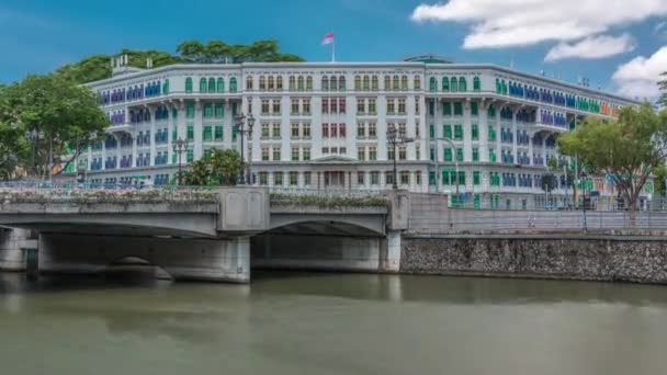 Old Hill Street Police Station ιστορικό κτίριο στη Σιγκαπούρη timelapse. — Αρχείο Βίντεο