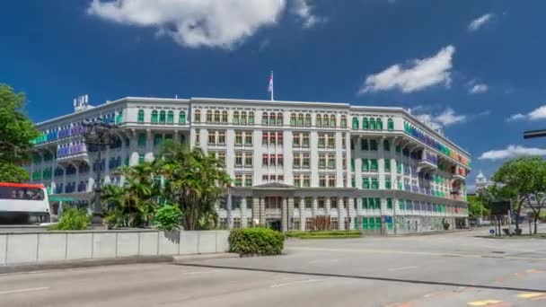 Edificio histórico de la estación de policía de Old Hill Street en Singapur hiperlapso de lapso temporal . — Vídeos de Stock