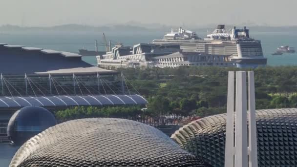 Singapore Cruise Centre adalah sebuah terminal pelayaran udara timelapse di HarbourFront. — Stok Video