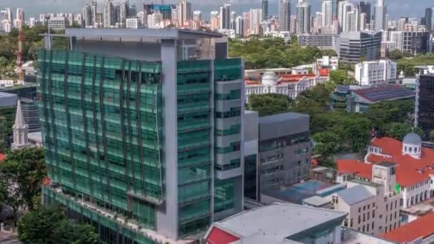 O Museu Nacional de Singapura timelapse aérea da rua Victoria . — Vídeo de Stock