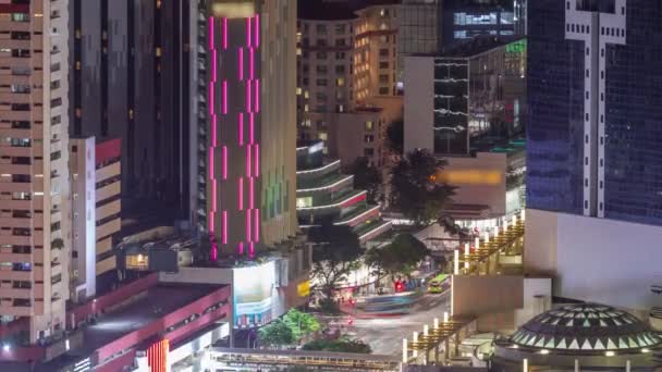Luftbild der Innenstadt von Singapur von moderner Architektur mit Wolkenkratzern im Zeitraffer — Stockvideo