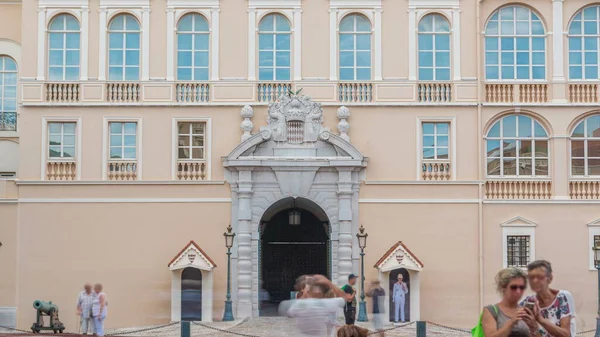 Entrance Prince Palace Monaco Timelapse Official Residence Prince Monaco Built — Stock Photo, Image