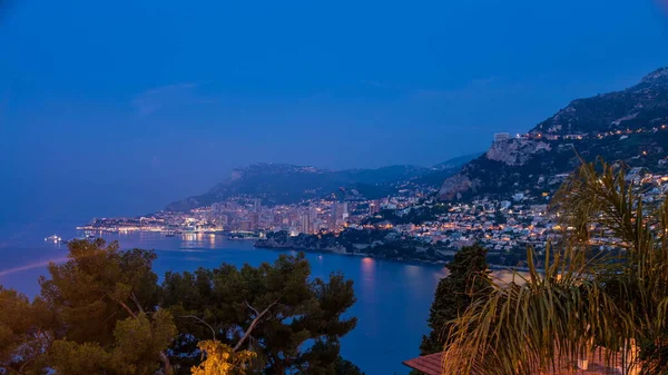 Cityscape Monte Carlo Night Day Transition Timelapse Monaco Summer Sunrise — Stock Photo, Image