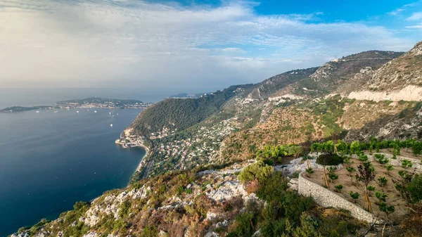 Morning Timelapse View Mediterranean Coastline Boats Medieval Houses Top Town — Stock Photo, Image