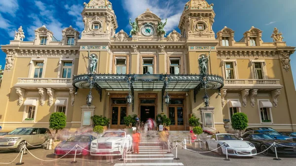 Гранд Казино Монте Карло Монако Историческое Здание Вид Спереди Входом — стоковое фото