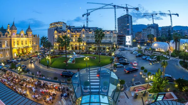 Square Grand Casino Monte Carlo Day Night Transition Timelapse Monaco — Stock Photo, Image