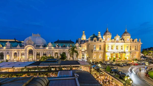 Monte Carlo Daki Grand Casino Dan Geceye Geçiş Zamanı Monaco — Stok fotoğraf