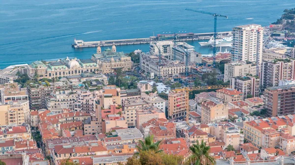 Cityscape Timelapse Monte Carlo Monaco Roofs Buildings Casino Square Summer — стоковое фото