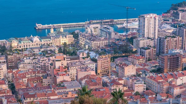 Cityscape Монте Карло Монако День Ночь Переход Timelapse Крышами Зданий — стоковое фото