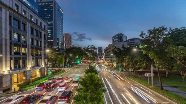 Singapur Hill Caddesindeki Tarihi Bina Trafik Merkezinden Geceye Geçiş Zamanı — Stok fotoğraf