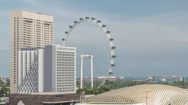 Vista Aérea Edificios Modernos Centro Singapur Timelapse Con Teatro Explanada —  Fotos de Stock