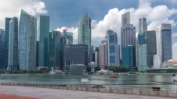 Business Financial Downtown City Och Skyskrapor Tower Building Marina Bay — Stockfoto