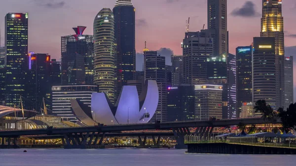 Downtown Skyline Singapore Sett Från Över Vattnet Från Garden East — Stockfoto