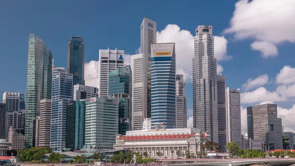 Business Financial Downtown City Wolkenkrabbers Tower Building Marina Bay Timelapse — Stockfoto