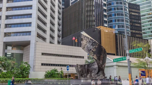 Singapore Raffles Plats Central Business District Singapore Timelapse Hyperlapse Singapore — Stockfoto