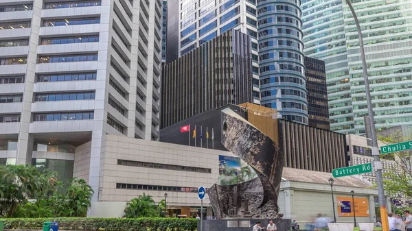 싱가포르 Raffles Place Central Business District Singapore Timelapse Hyperlapse Singapore — 스톡 사진
