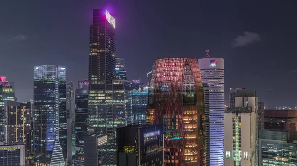 Paisagem Cidade Aérea Singapura Centro Arquitetura Moderna Com Arranha Céus — Fotografia de Stock