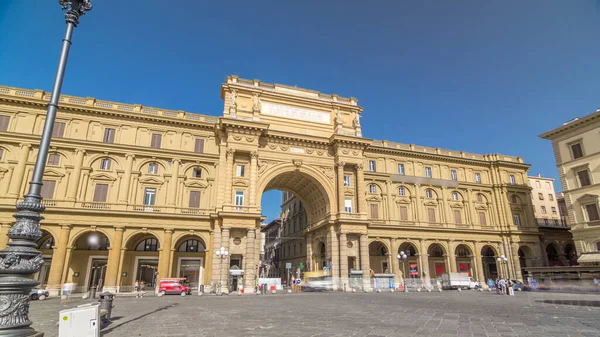 Republic Square Timelapse Med Colonna Dell Abbondanza Och Bågen För — Stockfoto