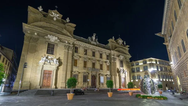 Katholische Kirche Complesso San Firenze Zeitraffer Auf Dem Platz Piazza — Stockfoto