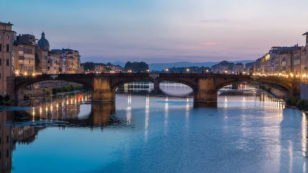 Adegan Langit Twilight Ponte Santa Trinita Jembatan Tritunggal Kudus Siang — Stok Foto