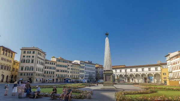 Vista Plaza Pública Santa Maria Novella Timelapse Una Las Plazas — Foto de Stock