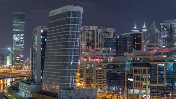 Rytmen i staden Dubai nära kanalen antenn timelapse — Stockvideo