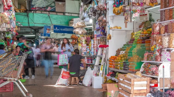 Surquillo Market Timelapse Lima Peru Maior Mercado Alimentar Lima Vendedores — Fotografia de Stock