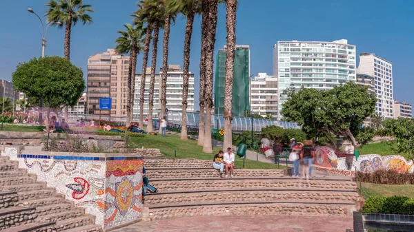 Parque Del Amor Vagy Love Park Timelapse Miraflores Ban Limában — Stock Fotó