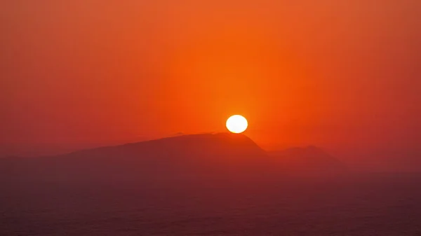 Aerial View Pacific Ocean Sunset Timelapse Miraflores Lima Orange Sky — Stock Photo, Image